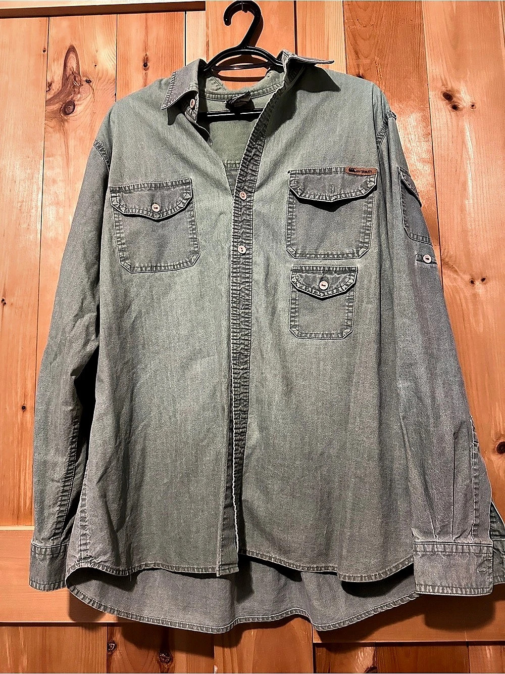 Canterbury Men's Cotton Snap-Front Shirt in Green